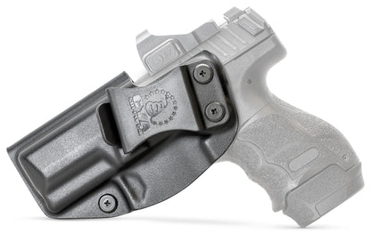 CYA black Base IWB holster with a black clip on a black hk vp9sk handgun