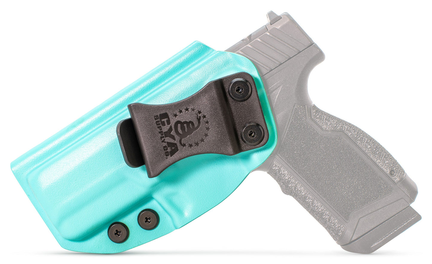 CYA Holster in teal blue color on a black Taurus GX4XL